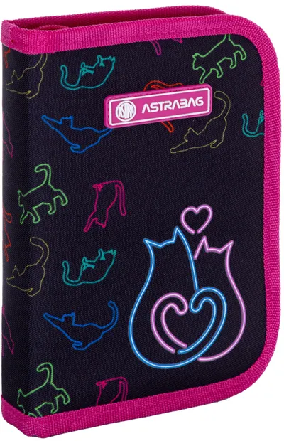 Penar școlar echipat Astra - Cat love, cu 1 fermoar