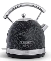 Fierbător electric Schneider - Keith Haring, 2200 W, 1.7 l, negru