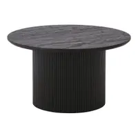 Măsuță de cafea maro închis rotundă cu aspect de lemn de plop ø 80 cm Boavista – House Nordic