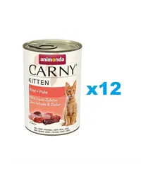 ANIMONDA Carny Kitten Beef&Turkey conserve 12x400 g hrana pentru pisoi, cu vita si curcan