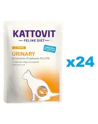 KATTOVIT Feline Diet Urinary hrana umeda dietetica pentru pisici in prevenirea pietrelor struvit, cu pui 24 x 85 g
