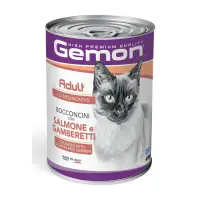 GEMON, Somon și Creveți, conservă hrană umedă pisici, (în aspic), 415g