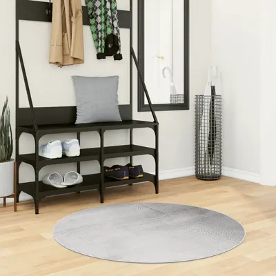 vidaXL Covor IZA aspect scandinav, cu fire scurte, gri, Ø 100 cm