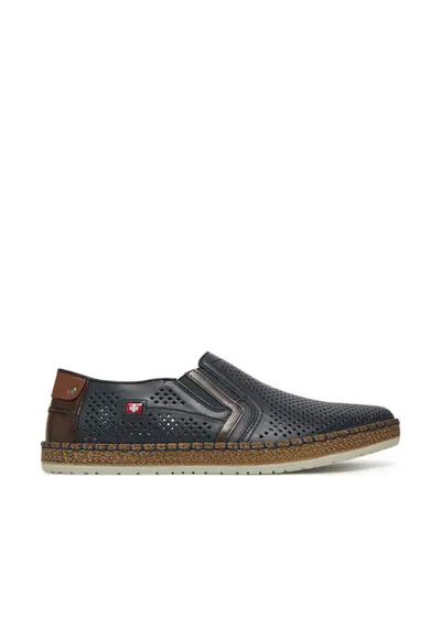 Pantofi barbati - model B5297-14 - piele naturala - albastru inchis