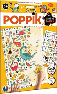 Poster creativ Poppik - Dinozauri, 150 stickere