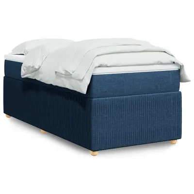 Gossi pat box spring cu saltea, albastru, 80x200 cm, textil