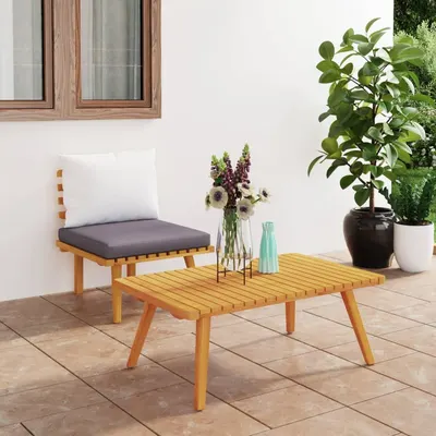 Gossi set mobilier de gradina cu perne, 2 piese, lemn masiv de acacia