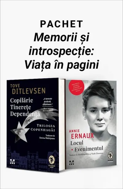 Pachet Memorii și introspecție: Viața în pagini. Copilărie. Tinerețe. Dependență/Locul. Evenimentul