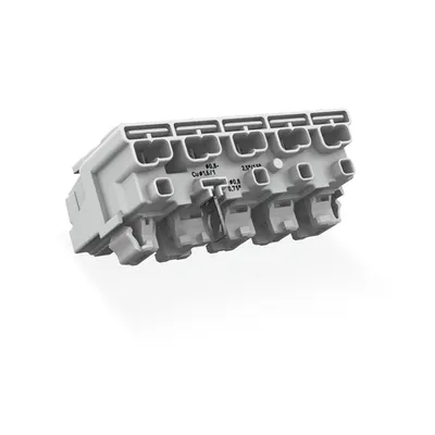 Lighting connector; push-button, external; for Linect®; with direct ground contact; L3-L2-L1-PE-N; 5-pole; Cod. A; Lighting side: for solid conductors; Inst. side: for all conductor types; max. 2.5 mm²; Surrounding air temperature: max 85°C (T85); 2,50 m