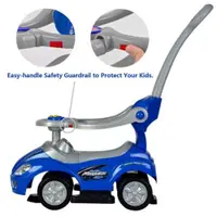 Masinuta pentru copii Novokids MegaCar Albastru Cu melodii, Lumini, Maner de impins detasabil pentru parinti