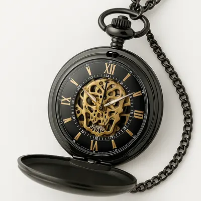 Gorben P186 Ceas de Buzunar Mecanic Retro Skeleton, Hand Wind, Lanț, Roman