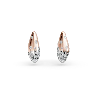 Cercei minimalisti din aur roz cu diamante de 0.5ct