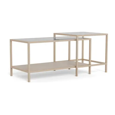 Măsuțe de cafea gri 2 buc. din oțel 50x90 cm Seaford – Actona