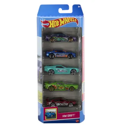 Set 5 masini - Hot Wheels cu design Hw Drift
