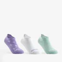 Set 3 perechi șosete de tenis scurte Artengo RS 160 verde-mov copii