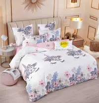 Set Lenjerie de Pat Finet 6 Piese, Bumbac Finet, Fara Elastic , Dreamy Blossom