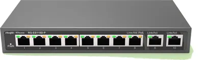 Switch Ruijie - RG-ES110D-P, 10 porturi, negru