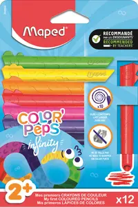 Creioane colorate Maped Color Peps - Infinity Kidy, 12 buc