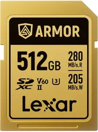 Card de memorie Lexar - Professional Armor Gold, 512GB, UHS-II, C10 V60 U3