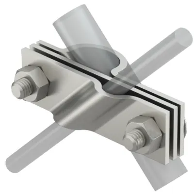 Clema conexiune electrod impamantare INOX – pentru legatura conductorului de impamantare la electrod
