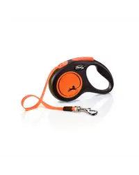FLEXI New Neon lesa automata pentru caini, portocaliu, marimea S, 5 m