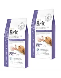 BRIT Veterinary Diets Dog Gastrointestinal Low Fat 2 x 12 kg hrană dietetică câini, pentru digestie sensibilă