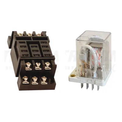 Pachet complet soclu releu si releu de mare putere 24V DC