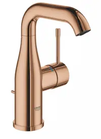 Baterie lavoar Grohe Essence 24173DA1, racord 3/8 inch, marime M, 193 mm, ventil, Cupru lucios