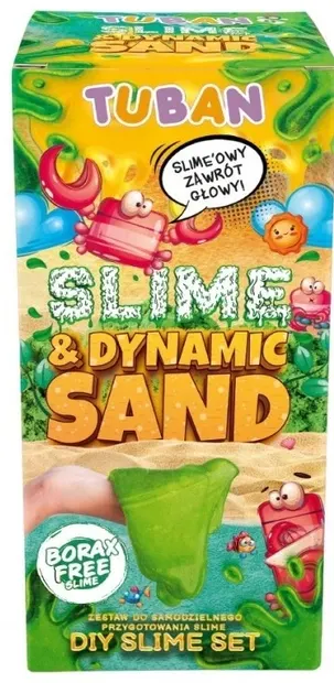 Set creativ Tuban - Fă-ți singur slime cu nisip dinamic, verde