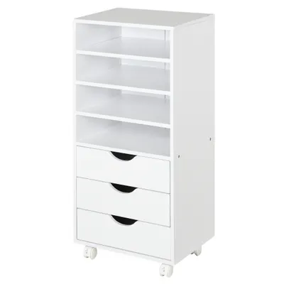 Vinsetto Dulap cu sertare pentru Birou din Lemn alb 40 x 30 x 83cm | AOSOM.it | Aosom Romania
