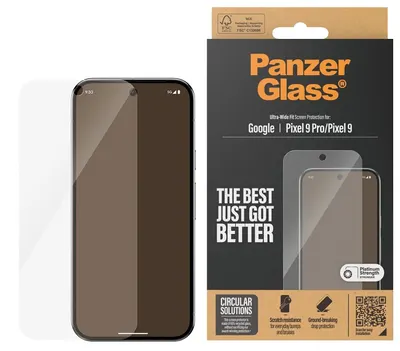Protector de sticlă PanzerGlass - Ultra Wide Fit, Google Pixel 9/9 Pro, transparent