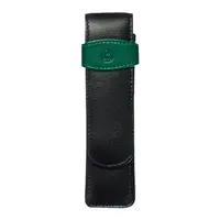 Etui din piele, pentru 2 instrumente de scris, negru-verde, TG22, Pelikan