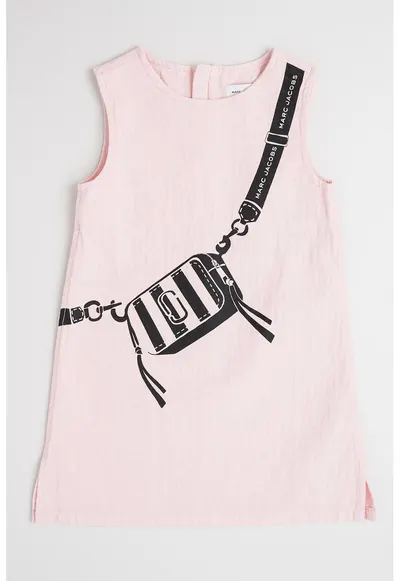 Rochie cu imprimeu - Negru/Roz pastel