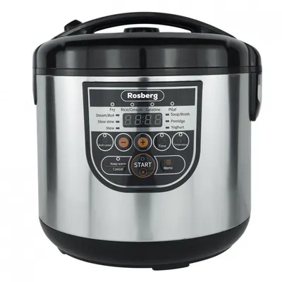 Multicooker Rosberg – R51985E5, 5 L, 780W, 10 programe, oțel inoxidabil/negru