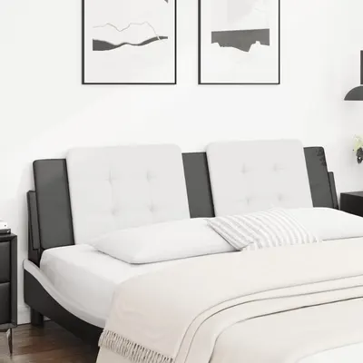 vidaXL Pernă pentru tăblie pat, Zadar, alb și negru, 180cm, piele artificială