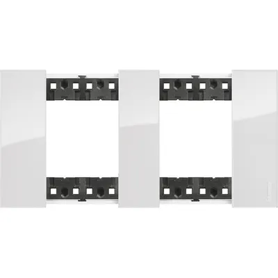 Rama ornament 2x2P 71mm Bticino Living Now KA4802M2DW, ice