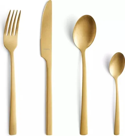 Set tacâmuri Amefa - Manille, 16 piese, finisaj PVD auriu