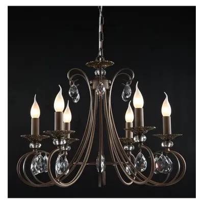 Candelabru Tango ,6 becuri dulie E14, 230V,D.61cm, H.48 cm,Maro