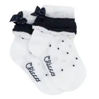 Sosete scurte copii Chicco, Alb Cu Bleumarin, 05557-66MFCO