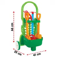 Set de gradinarit pentru copii Pilsan Garden Trolley cu carucior si 5 accesorii