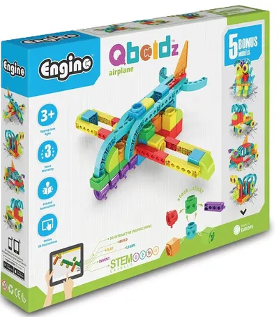 Set de construcție 5 în 1 Engino Qboidz - Avion