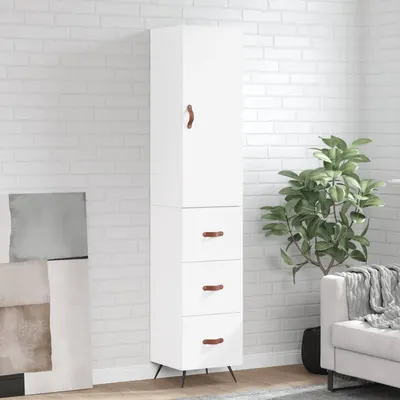 vidaXL Dulap înalt, alb, 34,5x34x180 cm, lemn prelucrat