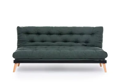 Canapea extensibila SAKI, 3 locuri, verde, 185x82x92 cm