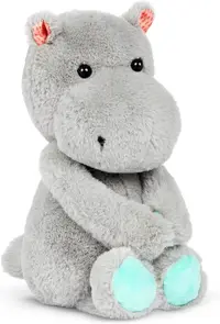 Jucărie de pluș Battat - Hippo, 30 cm, gri închis