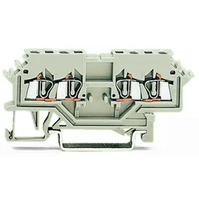 Double potential terminal block; 1.5 mm²; suitable for Ex e II applications; lateral marker slots; for DIN-rail 35 x 15 and 35 x 7.5; CAGE CLAMP®; 1,50 mm²; light gray