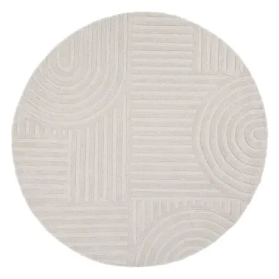 Covor fildeș țesut manual rotund din lână ø 160 cm Zen Garden – Flair Rugs
