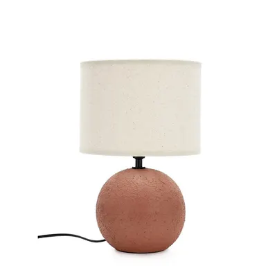 Veioză teracotă din ceramică cu abajur textil (înălțime 32 cm) Irvin – Yes Everyday
