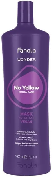 Fanola Wonder No Yellow mască tonifiantă pentru păr blond, decolorat și cenușiu, 1000 ml