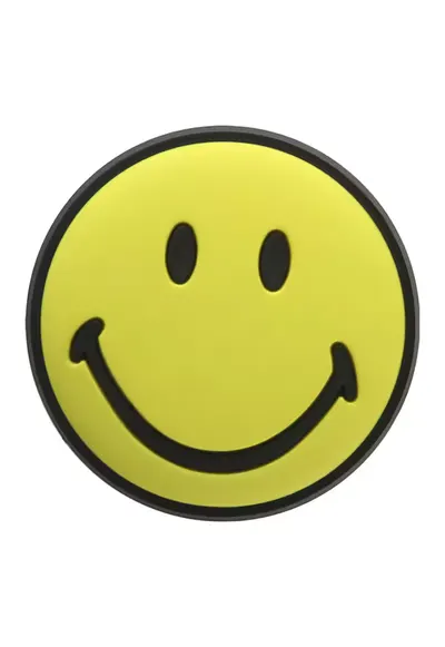 Talisman Smiley Face pentru saboti Jibbitz - Negru/Galben