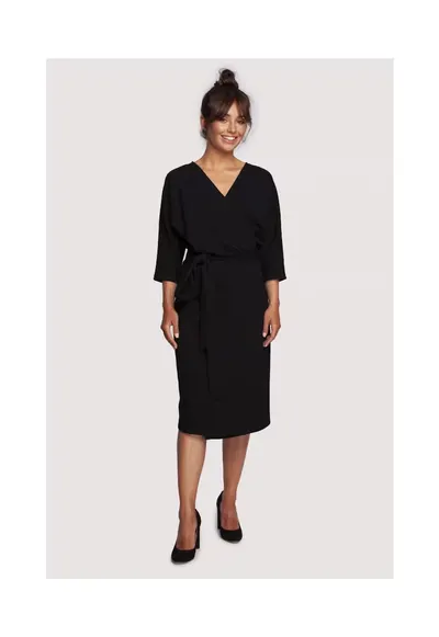 Rochie midi de dama Loni B241 negru - Negru